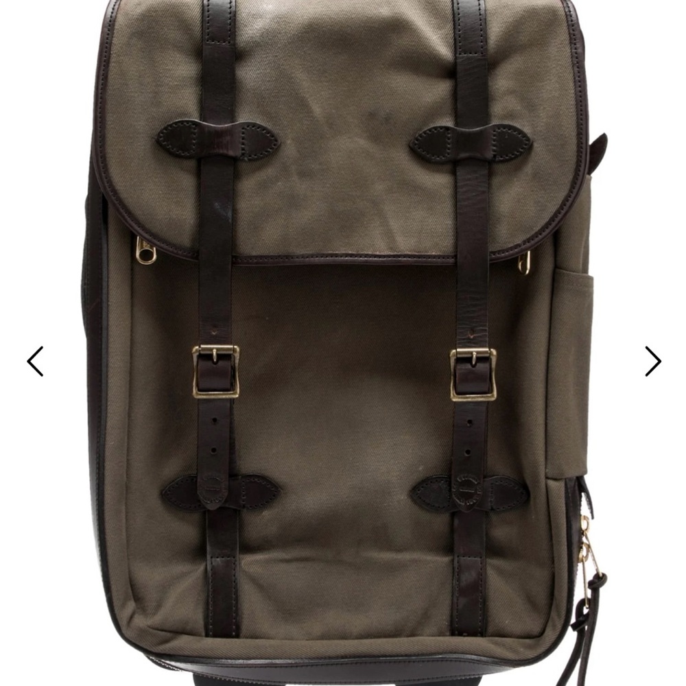 Filson Olive and Black Travel Backpack